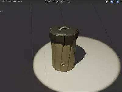 Skewed Trash Bin Free low-poly 3D model