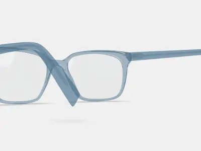 Hughes Eyeglasses in Pacific Crystal 3D model