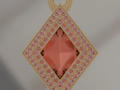 Ruby Pendant Crimson Tear 3D model jewerly 3D model