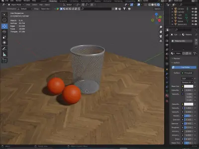 Metal Mesh Basketball Storage Bucket 3D model