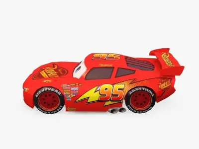 Lightning Mcqueen Low Poly Low-poly 3D model