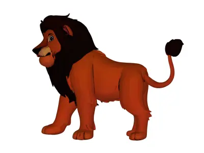 Lion 3D Printable Model STL OBJ 3D print model