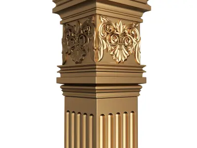 Column Capital 01102 Low-poly 3D model