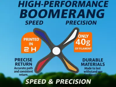 High-Performance 3D Printable Boomerang Set  3D print model