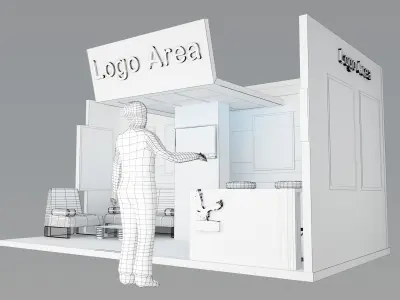 Booth Exhibition Stand a380b 3D model