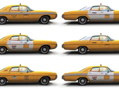 Dodge Polara taxi Low-poly 3D model