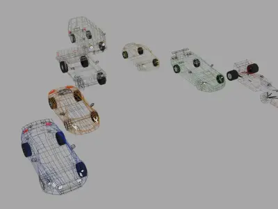 lowpoly carpack 2 toy cars Low-poly 3D model