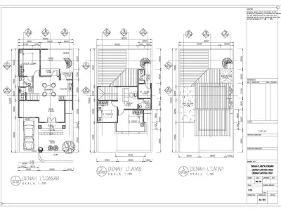 Gambar Detail Rumah Tinggal Minimalis 2 lt 3D model