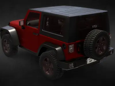 Indian Jeep Wrangler With Interior - Highpoly 3D model