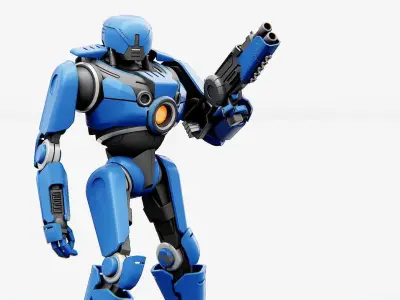 CYBORG COP V-2  Rigged for Unreal Engine - Unity - MIXAMO 3D model