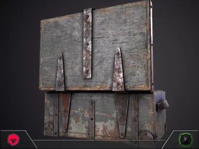 Wood WF Box Low-poly 3D model