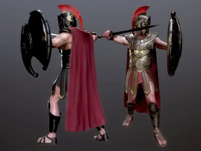 Greece WarrioR Low-poly 3D model