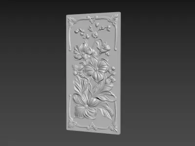 Orchids Flowers Relief 3D model