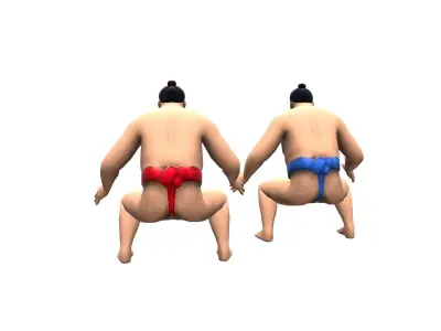 SUMO wrestler Low-poly 3D model