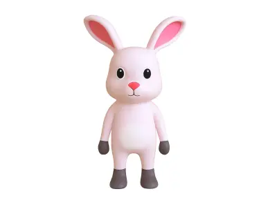 High-Quality 3D Cute Rabbit - Animated for Games Low-poly 3D model