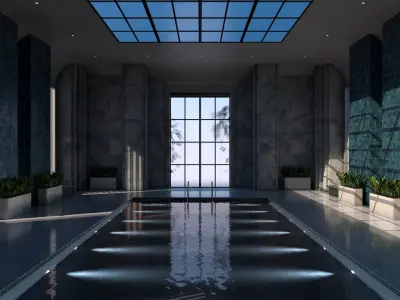 Luxury Resort Indoor Pool 3D model