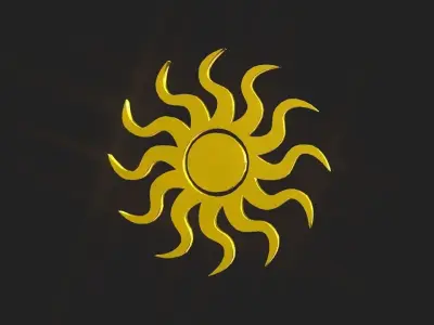 Wavy sun 3d Low-poly 3D model