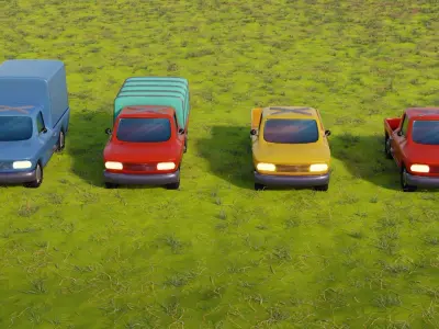 Pickup Trucks model Low-poly 3D model