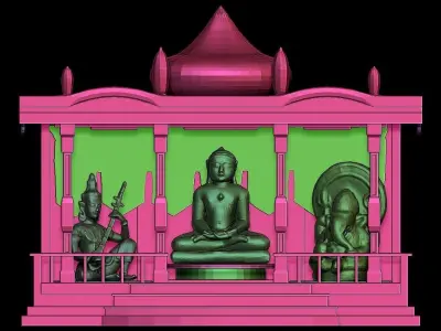 HOUSE TEMPLE 3D MODEL Low-poly 3D model