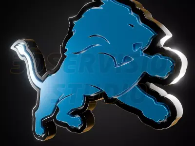 Detroit Lions logo - Cinematic - 3D print 3D model