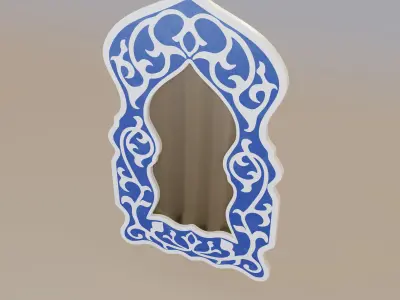 Moroccan hand painted mirror 3D model