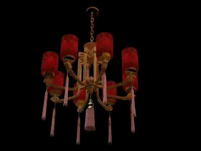 Chinese palace lantern  Low-poly 3D model get