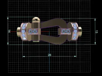 Force Large diamond bracelet 3D print model