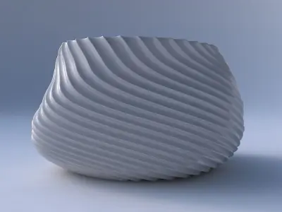 Bowl twisted elipse with bent extruded lines 2 3D print model