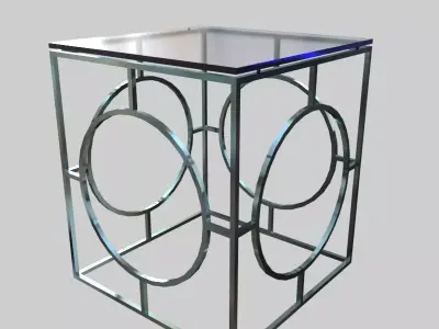 Glass Table 11 Low-poly 3D model