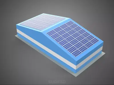 SOLAR PANEL GARAGE WORKSHOP WAREHOUSE DEPOT STOREHOUSE STORAGE 3D model