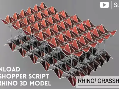 Parametric Structure Facade Grasshopper Script Rhino 3d model 3D model