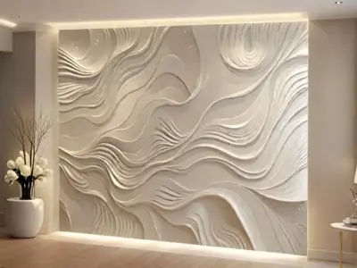 modern panel wall decor set relief stl mural CNC 161 3D model
