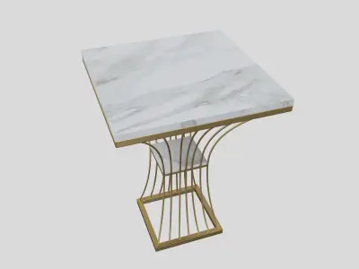 2-Tiered White Side Table 3D model