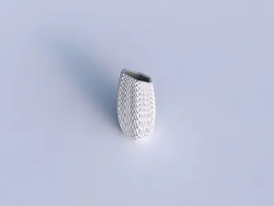 Vase bent hexagon with wavy grid piramides 3D print model