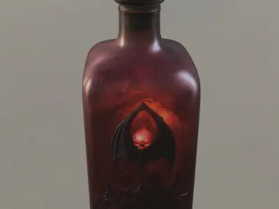 Demonic Potion Bottle Low-poly 3D model