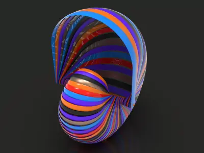 shellstream colorful spiral shell 3D print model