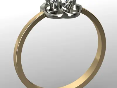 engagement ring  flower 3D print model