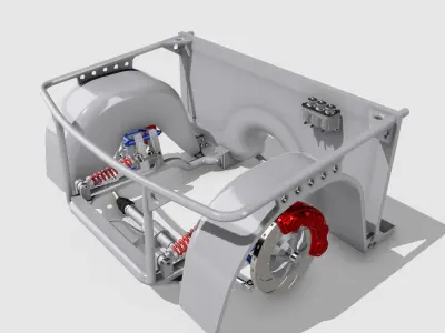 Pro Touring Racing Front Clip w Pushrod Suspension n brakes 3D print model