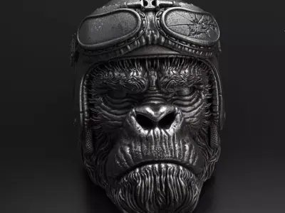 Animal ring jewelry Biker Monkey vol1  3D print model