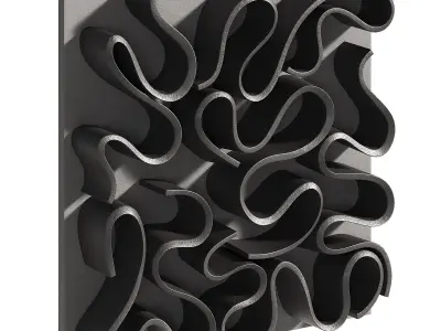 Wall art Abstract folded ceramic relief 3D model