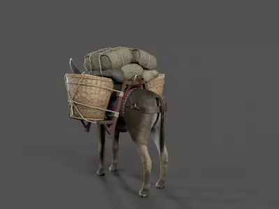 donkey Low-poly 3D model