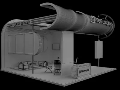  Booth Exhibition Stand a556b 3D model