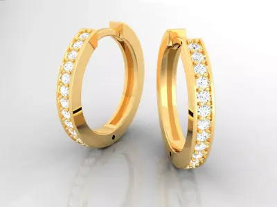 Hoop Earrings 18mm 3d model printable 3D print model for casting 3D print model
