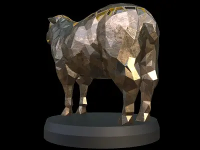 Steampunk Sheep Low-poly 3D model
