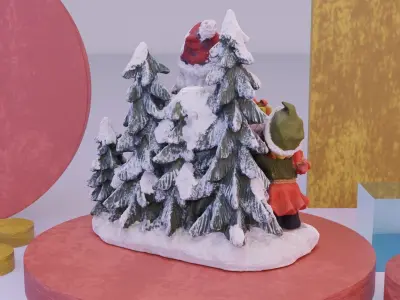 Santa Claus Cristmas scene 3D model