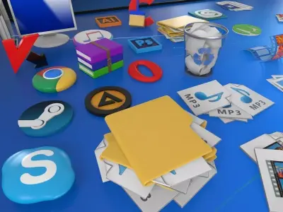 windows desktop icon in 3d 3D model