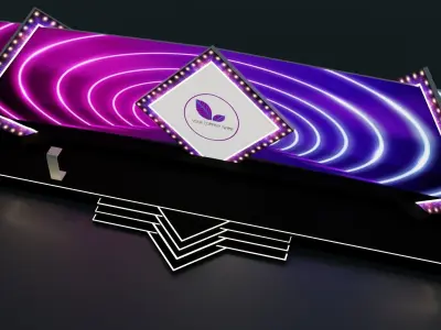  stage without lights Low-poly 3D model