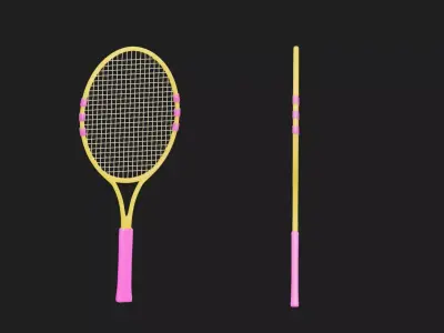 racket Low-poly 3D model