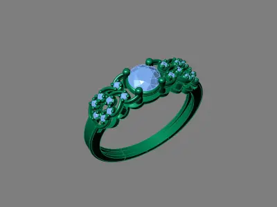 Rings for Women Womens Rings Stone Ring Ready STL 3DM Models  3D print model 23