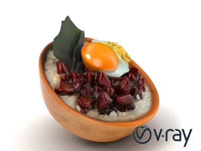 Teriyaki Beef Donburi Rice Bowl model pack Low-poly 3D model